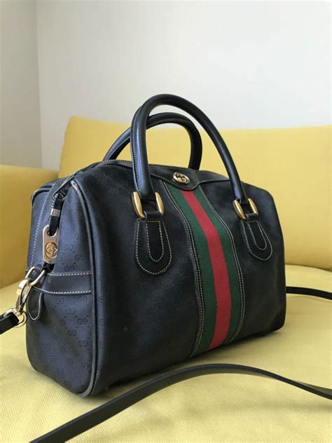 gucci classic black handbag|vintage gucci handbags 1950.